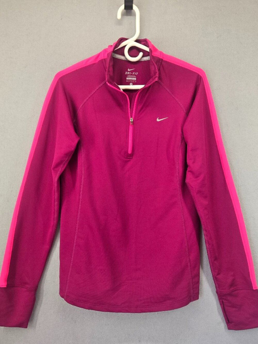 Nike Running Dri-Fit Women's Top, Pink, Reflective, 1/4 zip, Medium